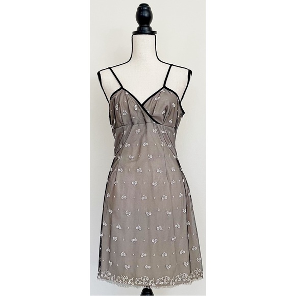 Vintage 90s Mesh Floral Babydoll Mini Dress - Picture 2 of 4